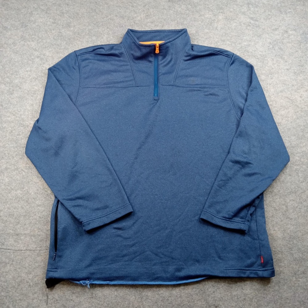 IZOD Sweater Mens XL Blue Quarter Zip Pullover Material Tag Missing Long Sleeve